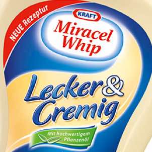 Lecker, alltäglich, für Jederman, einheitlich und dennoch typisch Miracel Whip, so sollte der neue Auftritt sein. 